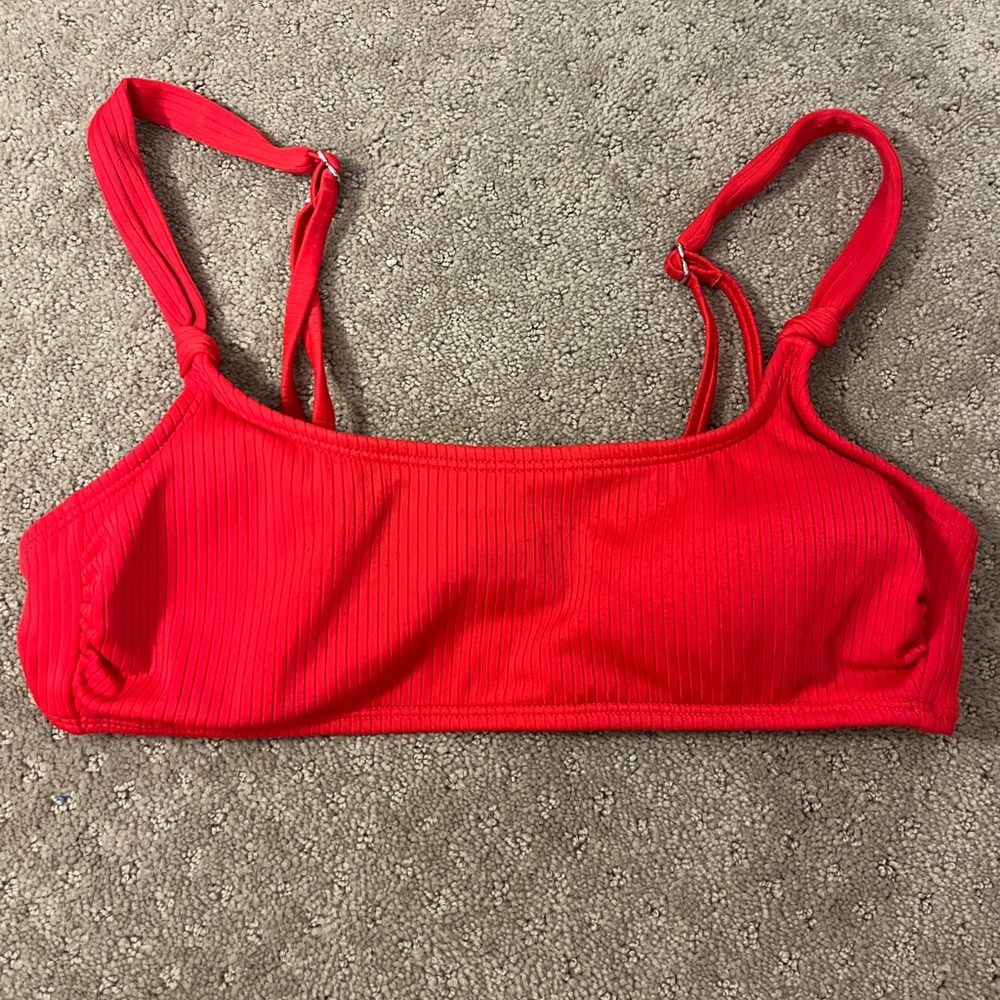 Red target bikini top